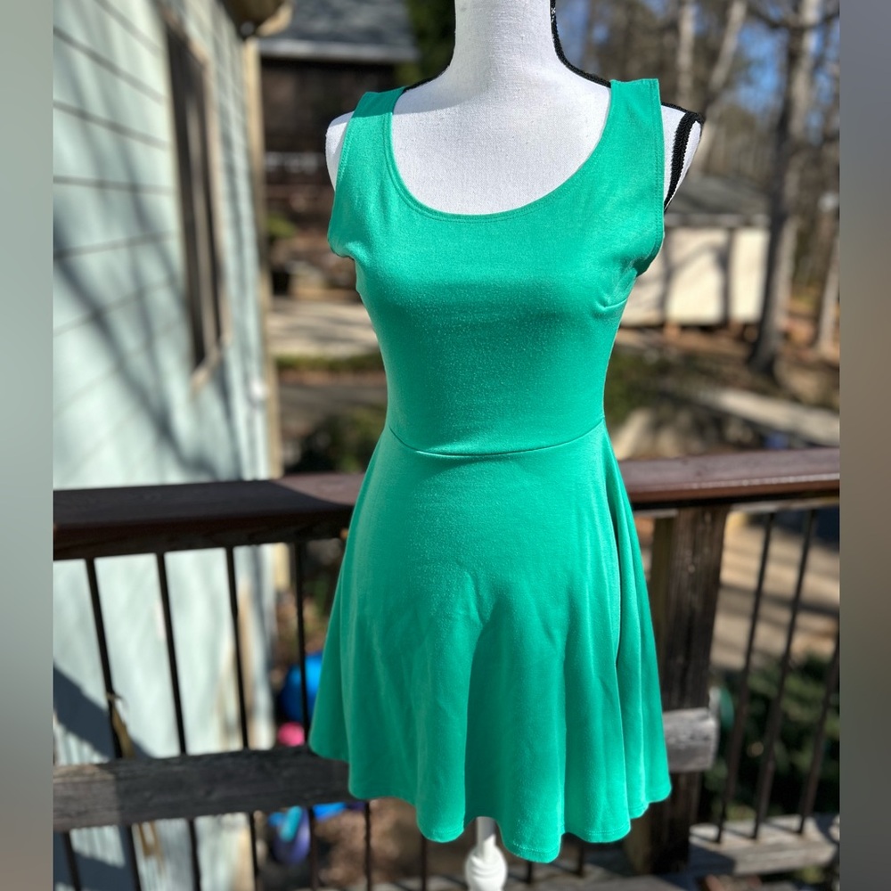 Sleeveless aqua dress